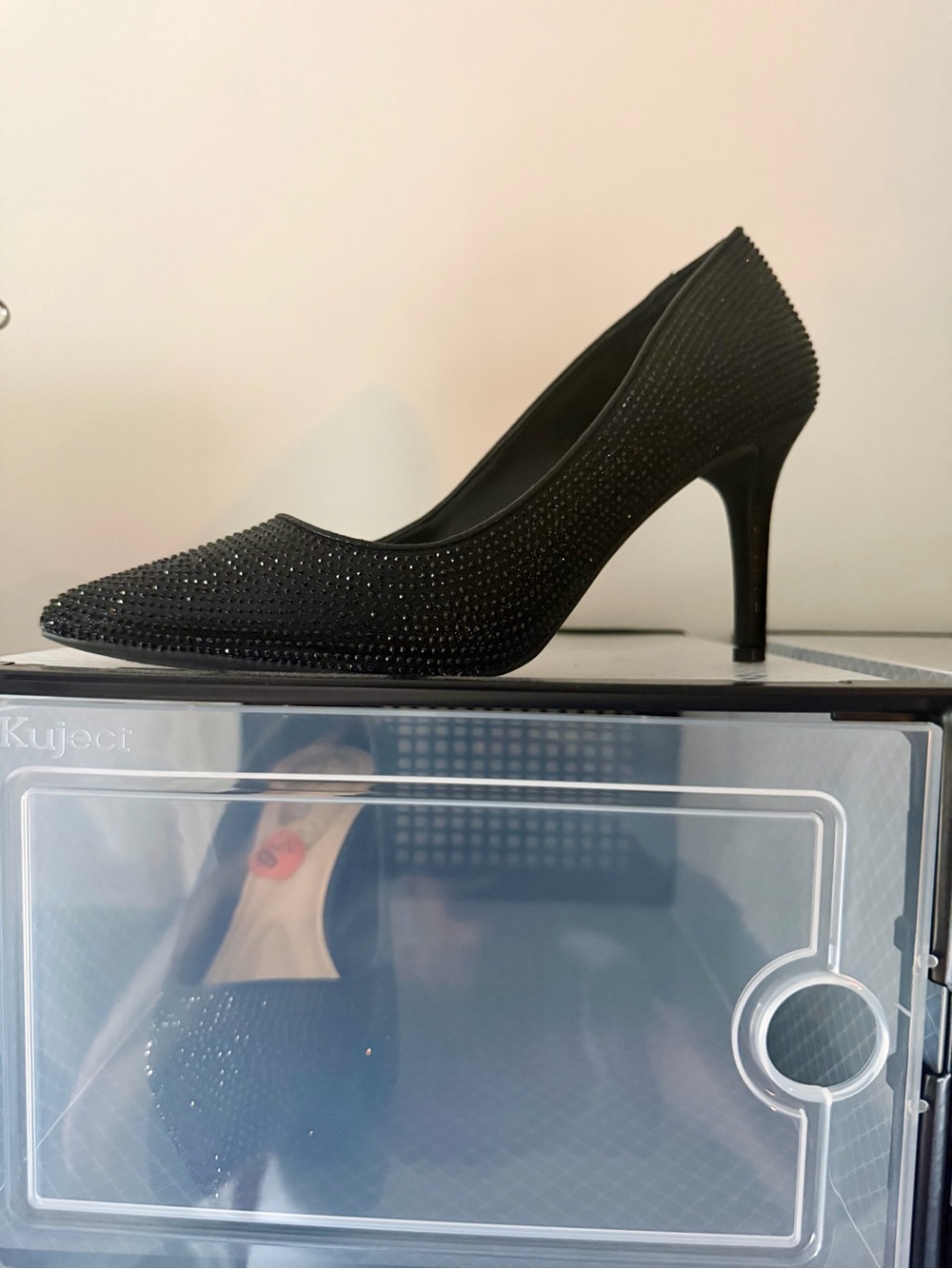 Jessica Simpson Black Crystal Pointed-Toe Pumps